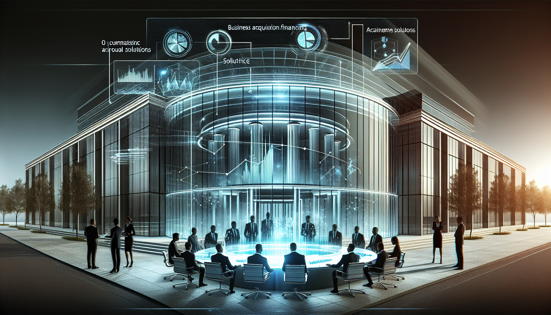 Illustration of a financial institution providing business acquisition finance
