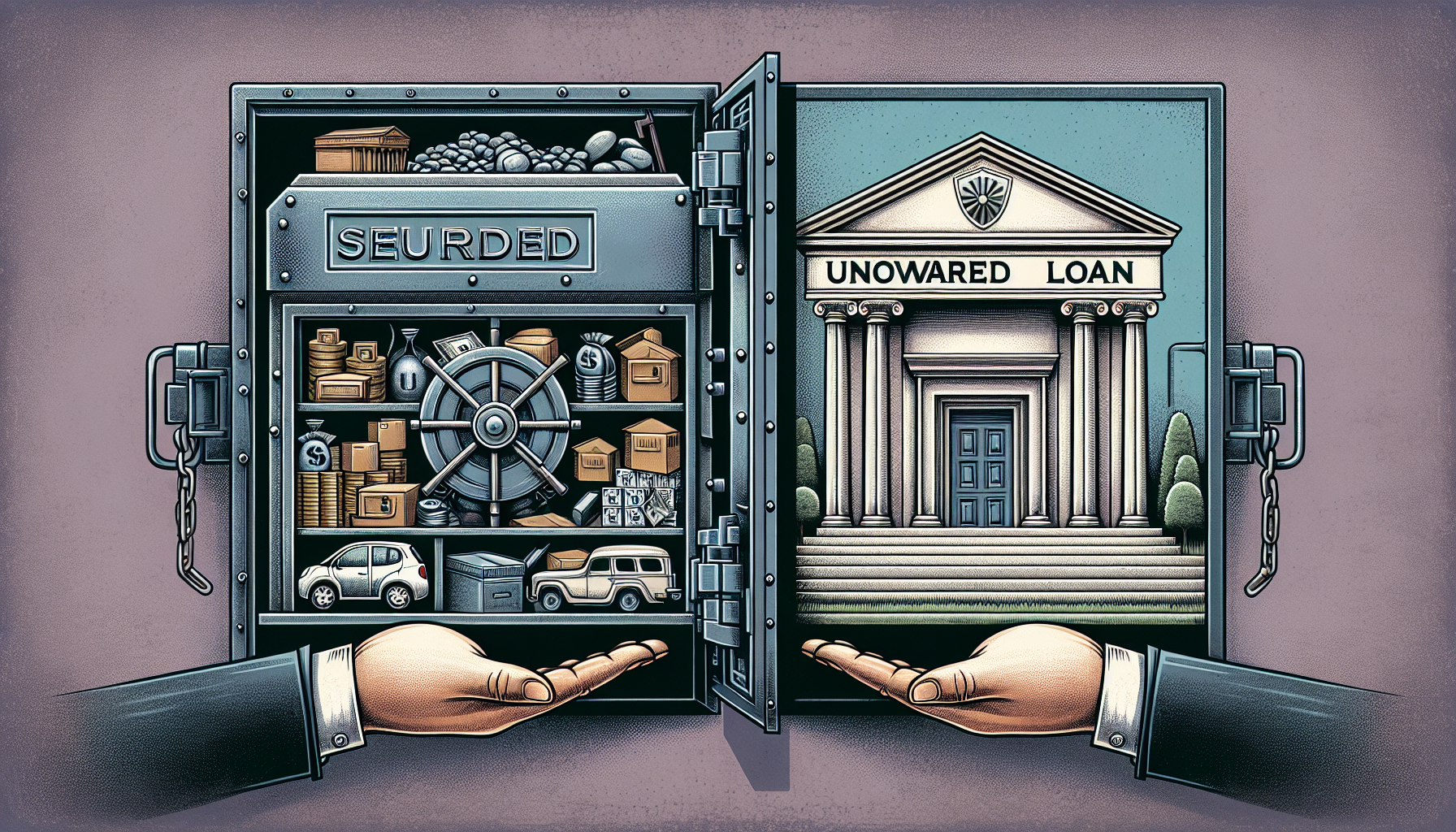 Illustration comparing secured and unsecured loans