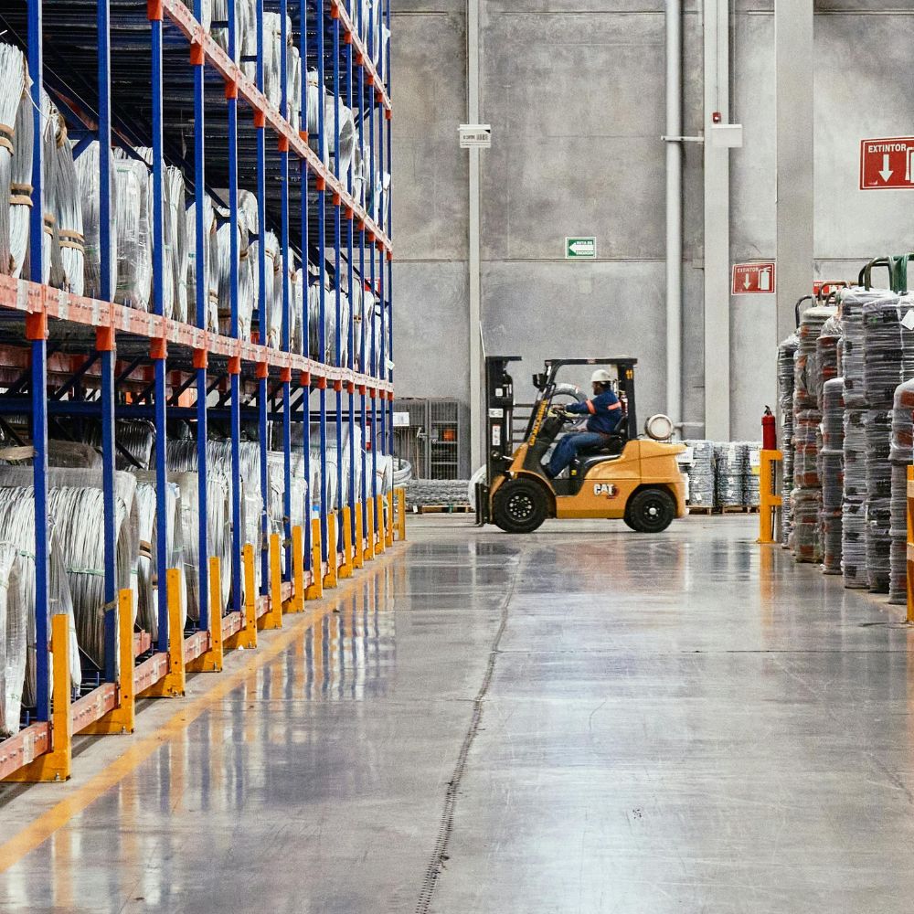 High-cube bulk storage warehouse with industrial pallet racking and ambient storage layout